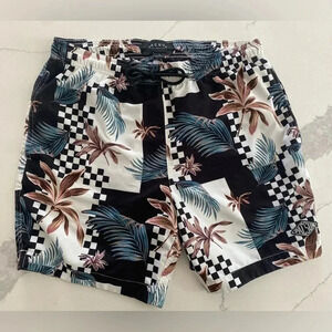 Pacsun Tropical Hawaiian Drawstring Lined Swim Cruise Board Shorts Men’s‎ S EUC
